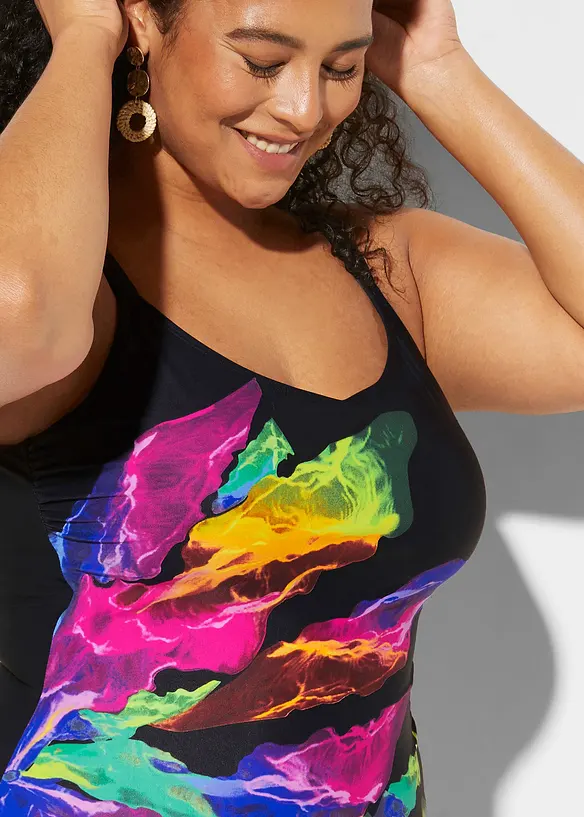 Maillot 1 pièce sculptant, maintien léger, col V, bonprix