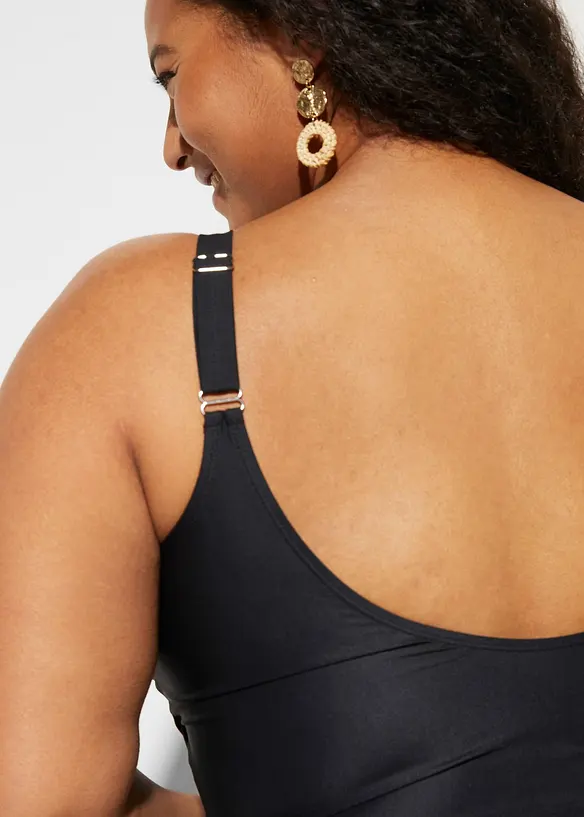 Maillot 1 pièce sculptant, maintien léger, col V, bonprix