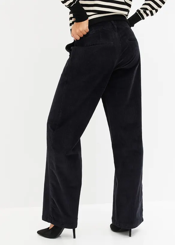 Pantalon large en velours côtelé, bonprix