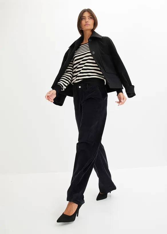 Pantalon large en velours côtelé, bonprix