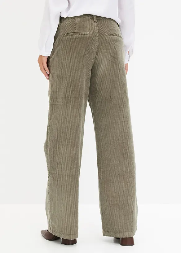 Pantalon large en velours côtelé, bonprix