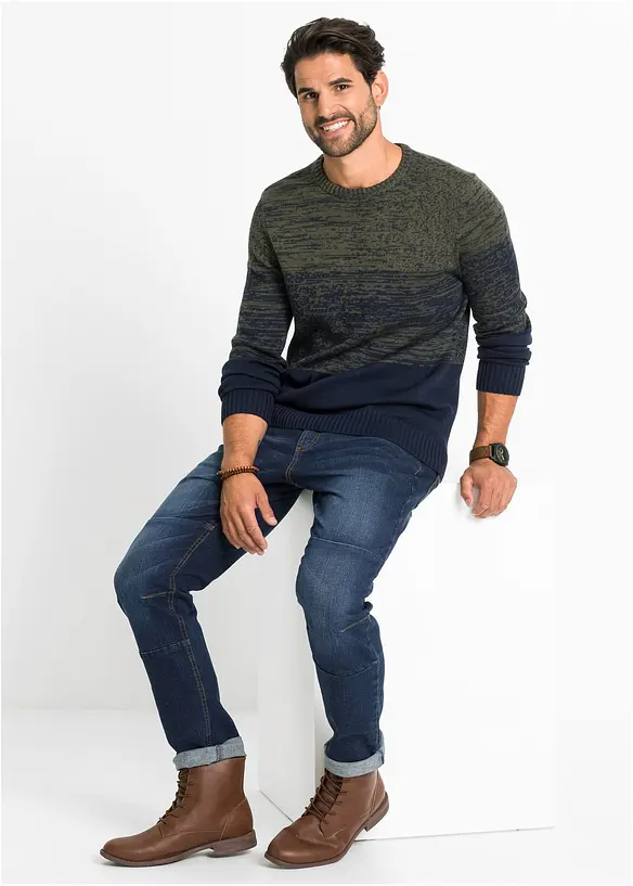 Pull doux en fine maille, coupe ventre confort, bonprix