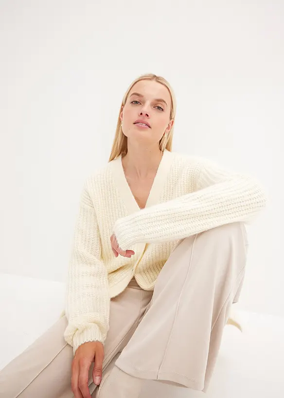 Gilet doux en grosse maille de laine mélangée, bonprix