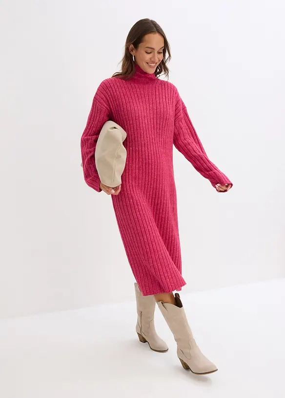 Robe en grosses mailles c&ocirc;tel&eacute;es, bonprix