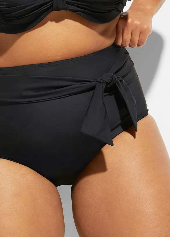 Bas de bikini sculptant taille haute avec lien à nouer, maintien fort, bonprix
