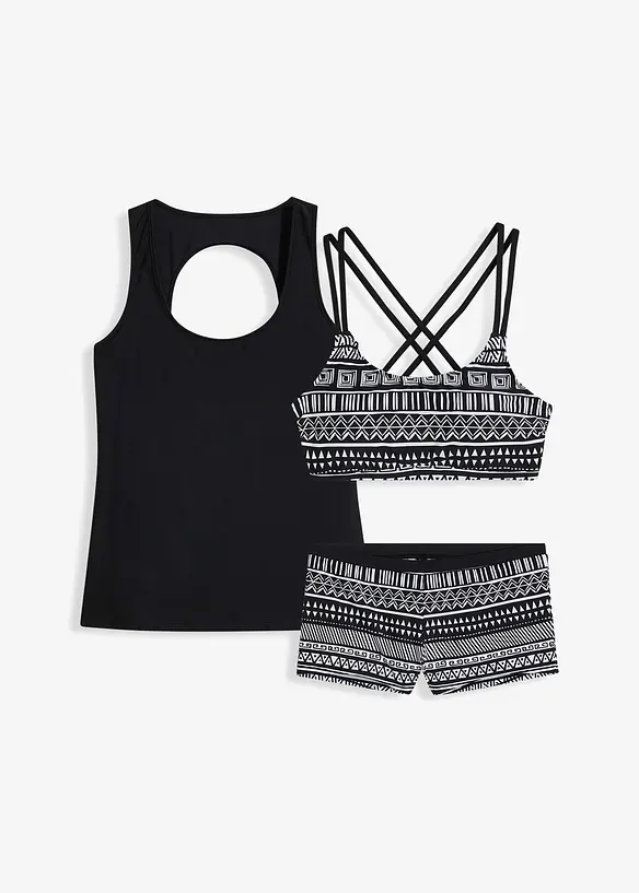 Tankini (ens. 3 pces) avec haut brassière, bonprix