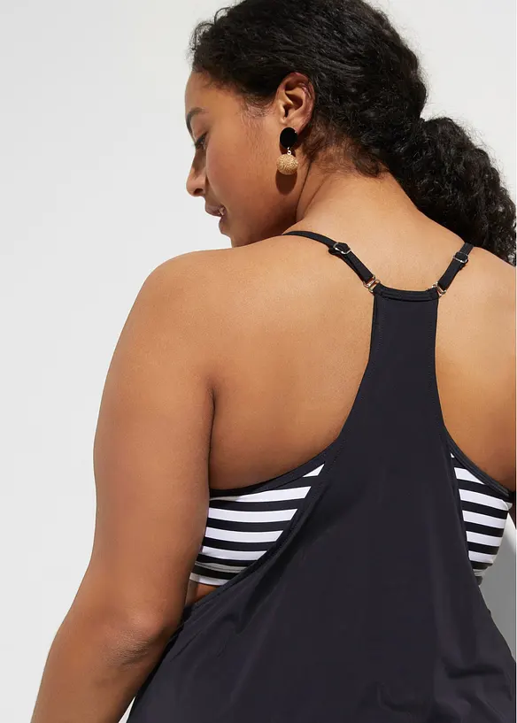 Tankini long (ens. 2 pces) effet superposé, bonprix