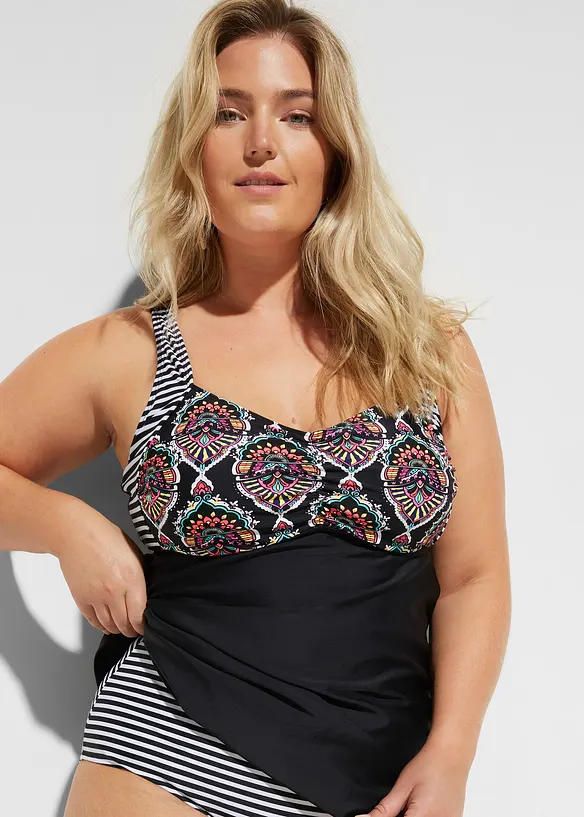 Tankini long avec shorty taille haute (ens. 2 pces), bonprix