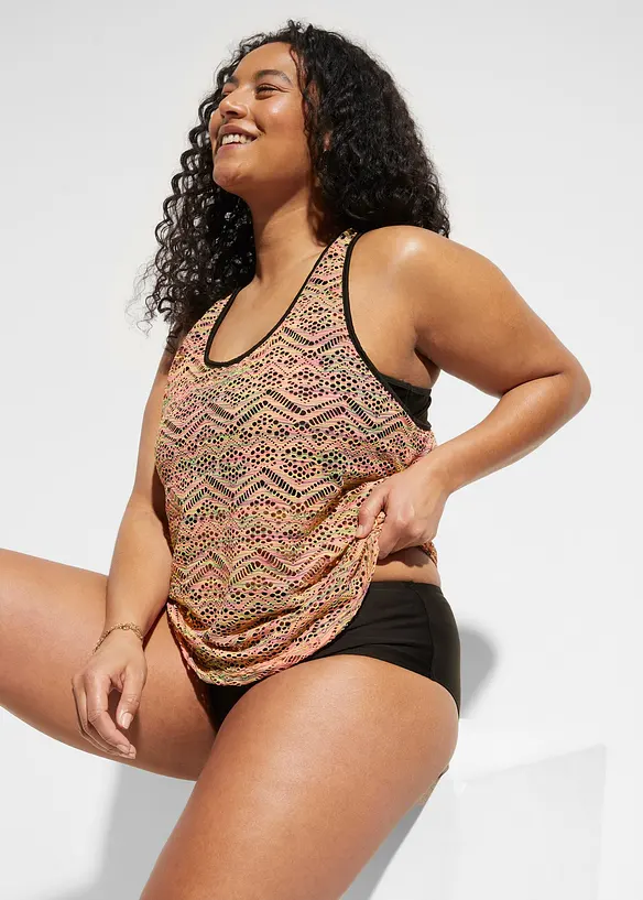 Tankini avec dentelle extensible (ens. 2 pces), bonprix