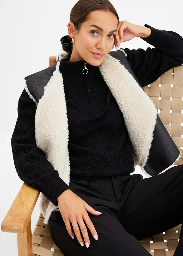 Pull camionneur en maille torsadée, bonprix