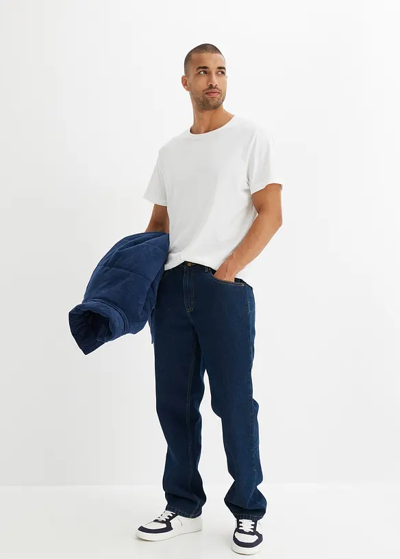 Jean droit, coupe classique, doublure chaude en flanelle, bonprix