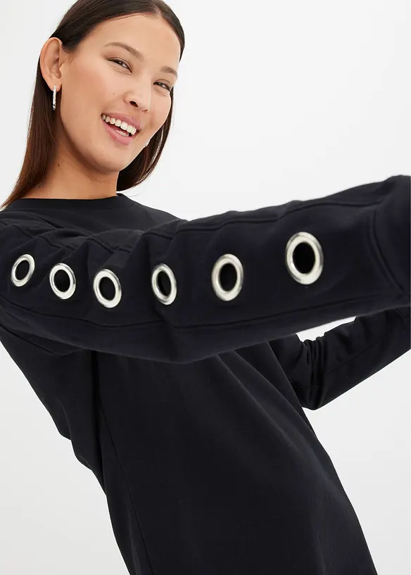 Robe sweat avec &oelig;illets, bonprix