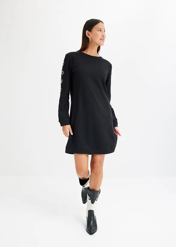 Robe sweat avec &oelig;illets, bonprix