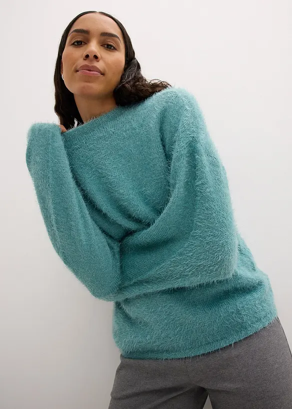 Pull en fil duveteux, bonprix