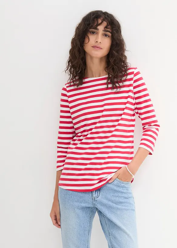 T-shirt &agrave; encolure bateau, bonprix