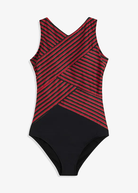 Maillot 1 pièce sculptant effet croisé, maintien modéré, bonprix