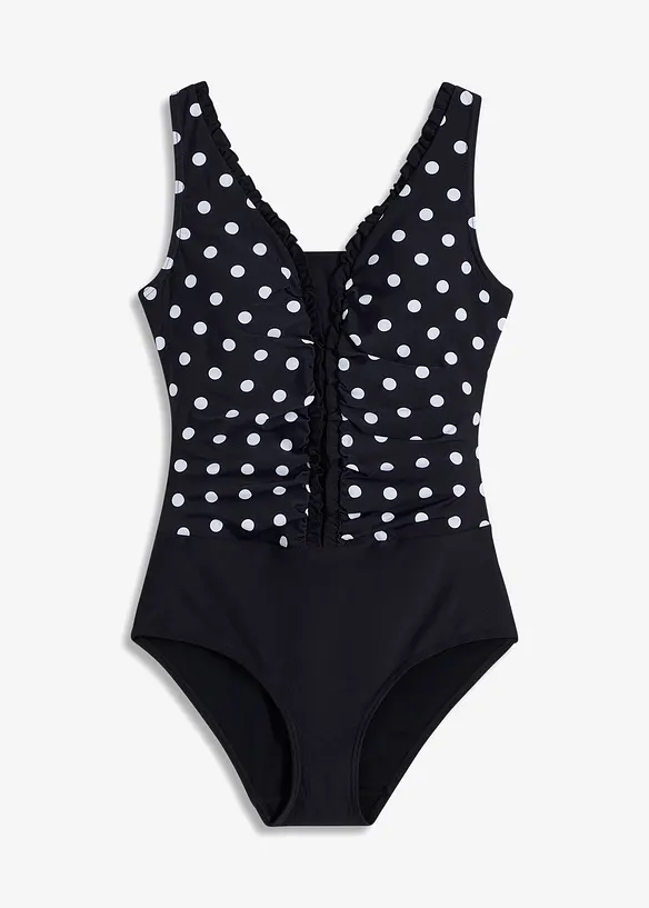 Maillot 1 pièce sculptant à fronces, maintien modéré, bonprix