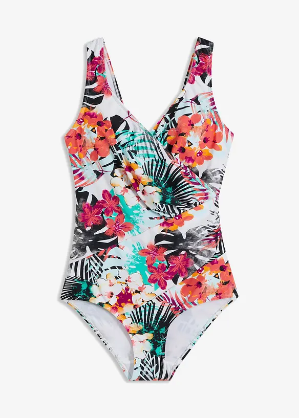 Maillot 1 pièce sculptant effet croisé, maintien modéré, bonprix