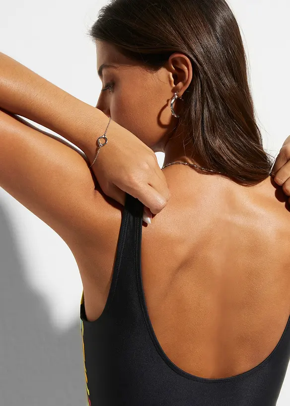 Maillot 1 pi&egrave;ce sculptant, maintien fort, avec volants, bonprix