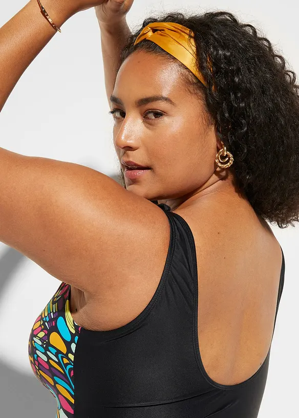 Maillot 1 pièce sculptant, maintien fort, avec volants, bonprix