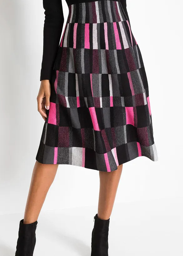 Robe évasée en maille à motif jacquard, bonprix