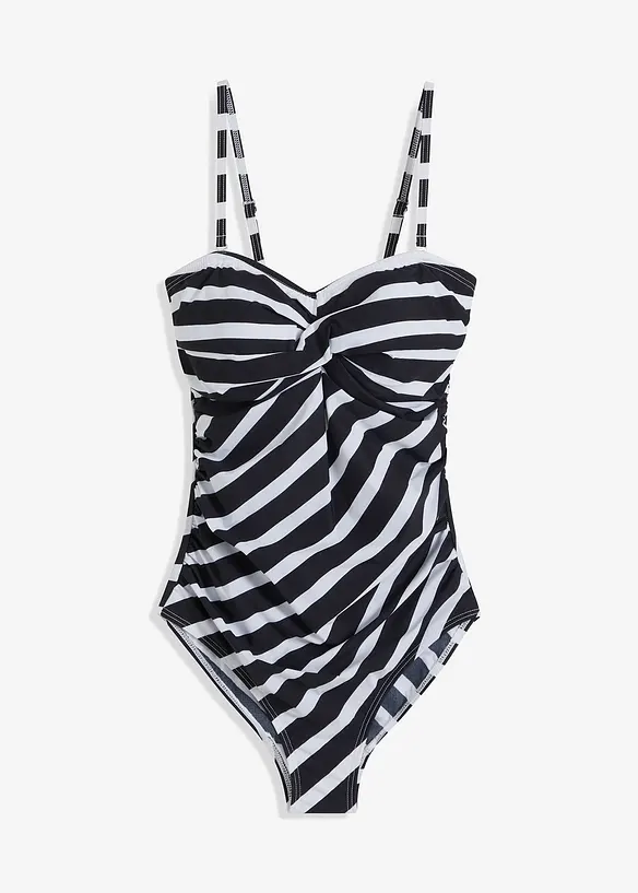 Maillot 1 pi&egrave;ce sculptant effet crois&eacute;, maintien mod&eacute;r&eacute;, bonprix