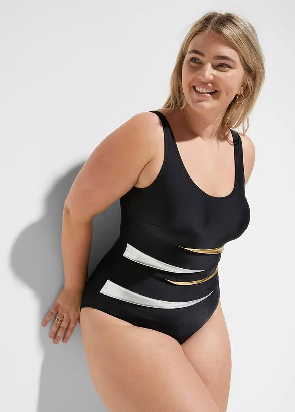 Maillot 1 pièce sculptant, maintien fort, avec empiècements, bonprix