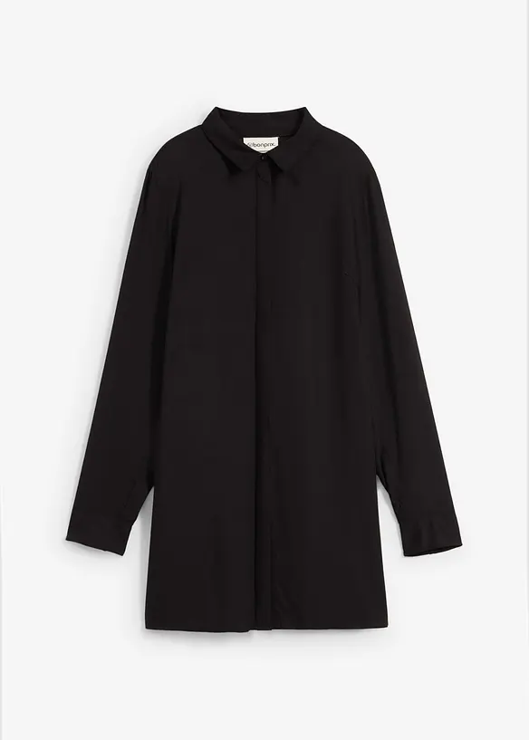 Chemisier long en viscose fluide, fendu sur les côtés, bonprix