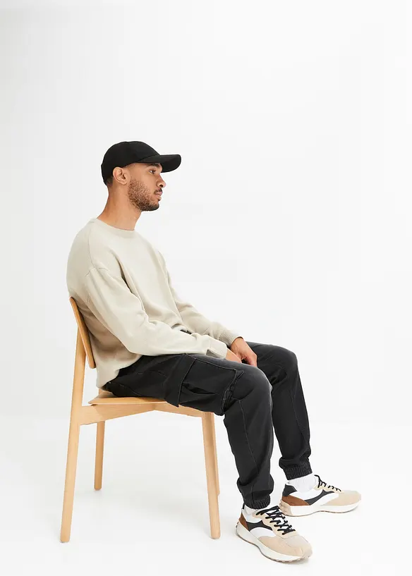 Jean jogger droit en molleton, slim, bonprix