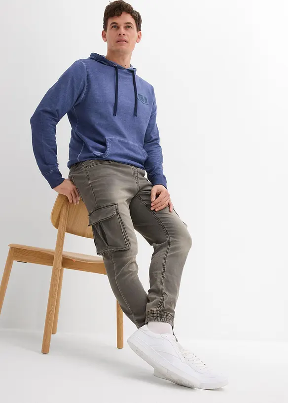 Jean jogger droit en molleton, slim, bonprix