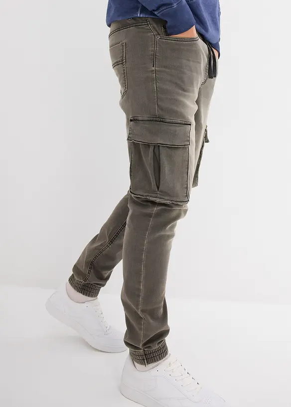 Jean jogger droit en molleton, slim, bonprix