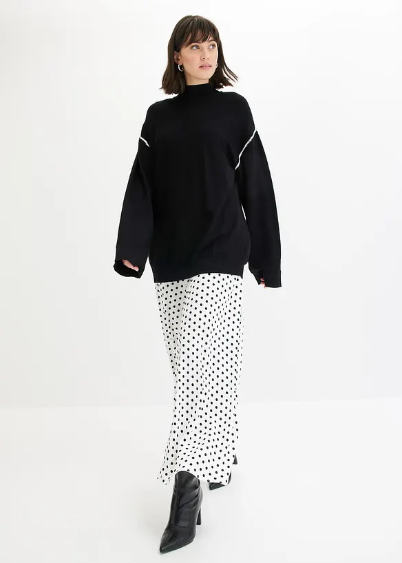 Pull boxy à points décoratifs, bonprix