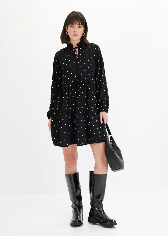 Robe-tunique en crêpe texturé, bonprix