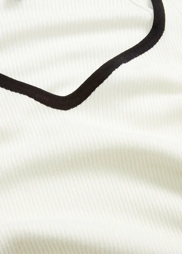 Pull en fine maille à passepoil contrastant, bonprix