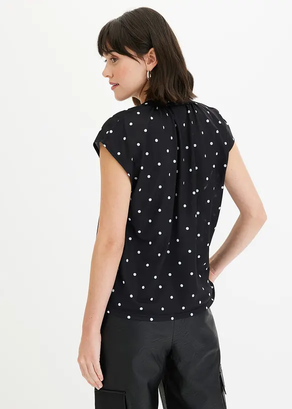 T-shirt à col tunisien en viscose mélangée, bonprix