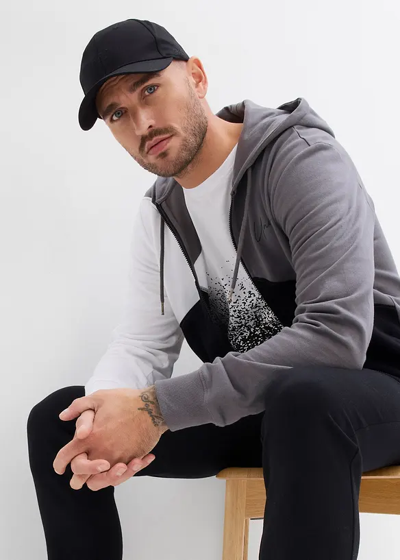 Sweat zipp&eacute; &agrave; capuche 100% coton, bonprix