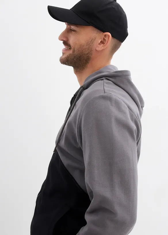 Sweat zipp&eacute; &agrave; capuche 100% coton, bonprix