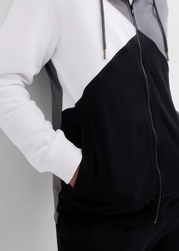 Sweat zipp&eacute; &agrave; capuche 100% coton, bonprix