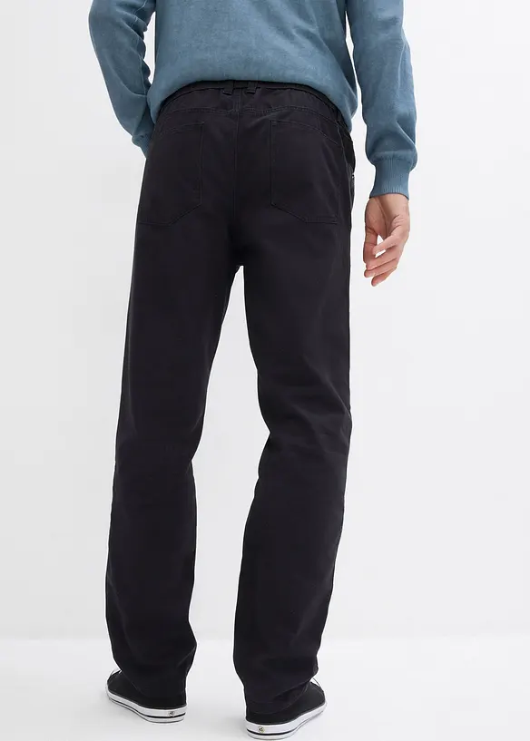 Lot de 2 pantalons droits &agrave; taille &eacute;lastiqu&eacute;e, Regular, bonprix