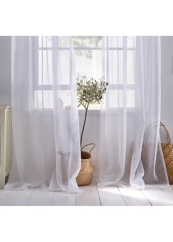 Lot de 2 voilages unis, bonprix