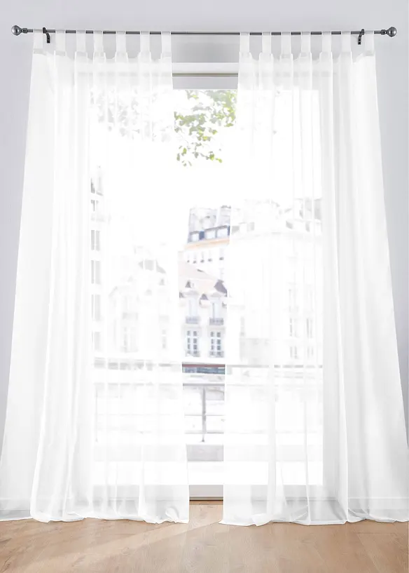 Lot de 2 voilages unis, bonprix