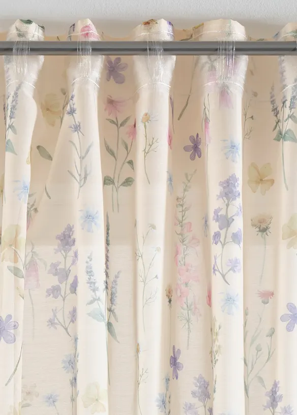 Lot de 2 voilages &agrave; l'imprim&eacute; floral, bonprix