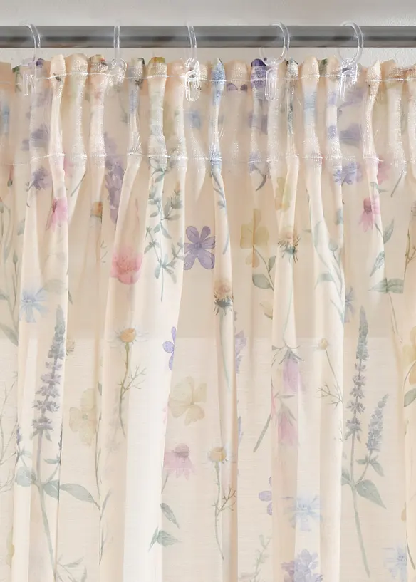 Lot de 2 voilages &agrave; l'imprim&eacute; floral, bonprix