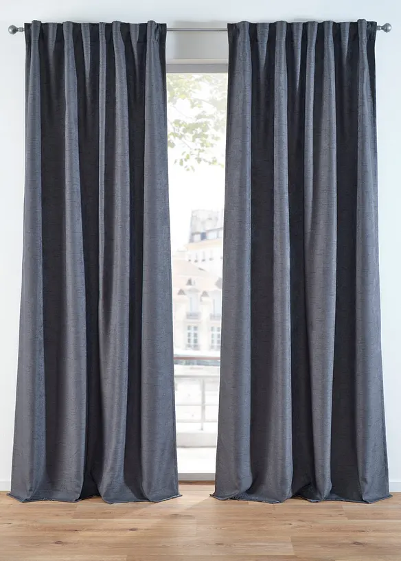 Rideaux occultants texturés (2 pces), bonprix