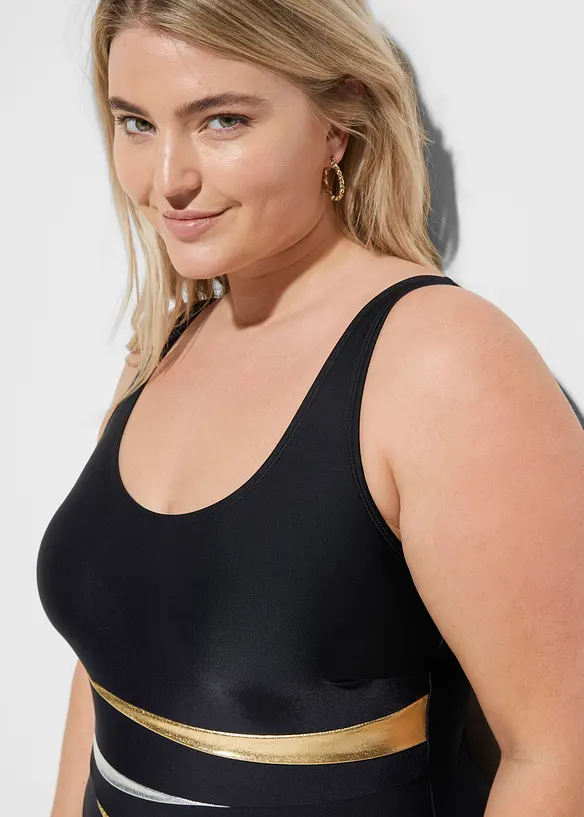 Maillot 1 pièce sculptant, maintien fort, avec empiècements, bonprix