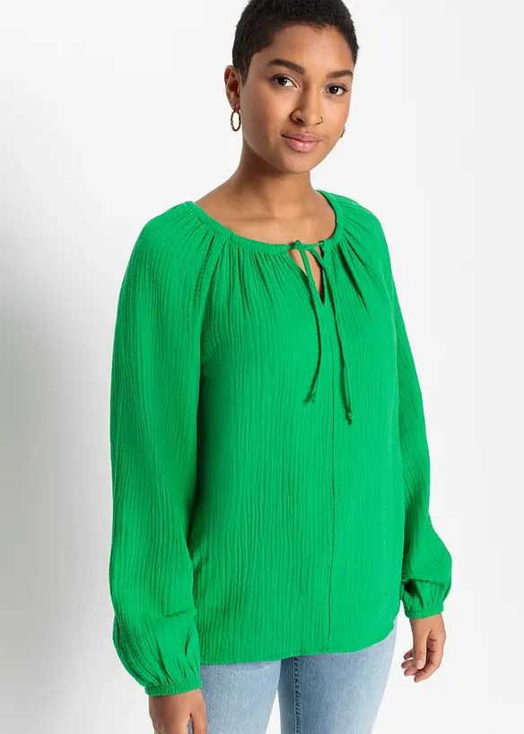 Blouse ample en gaze de coton, bonprix