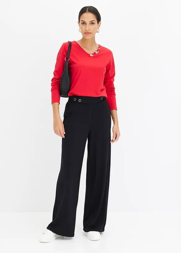 T-shirt manches longues détails œillets, bonprix