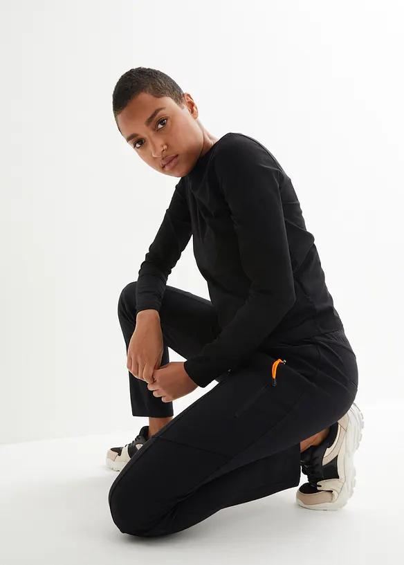 Pantalon à taille élastiquée en Punto di Roma confortable, bonprix