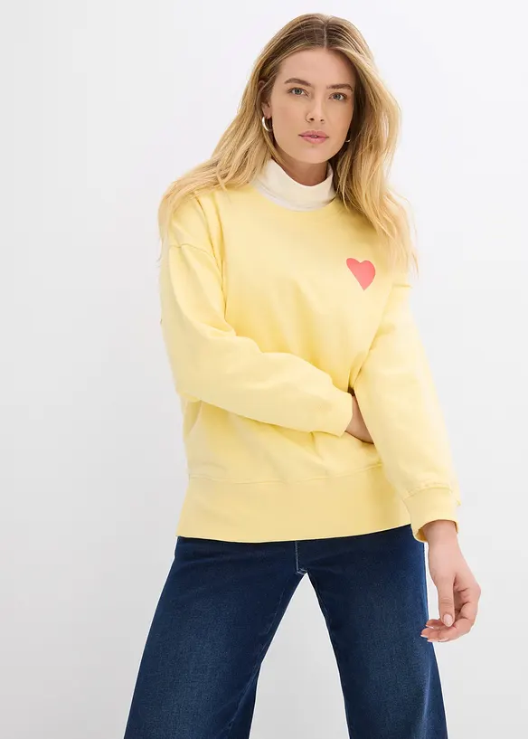 Sweat-shirt oversize en coton, bonprix
