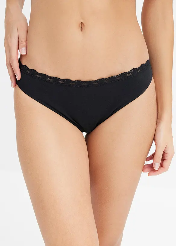 Lot de 10 slips &agrave; dentelle, bonprix